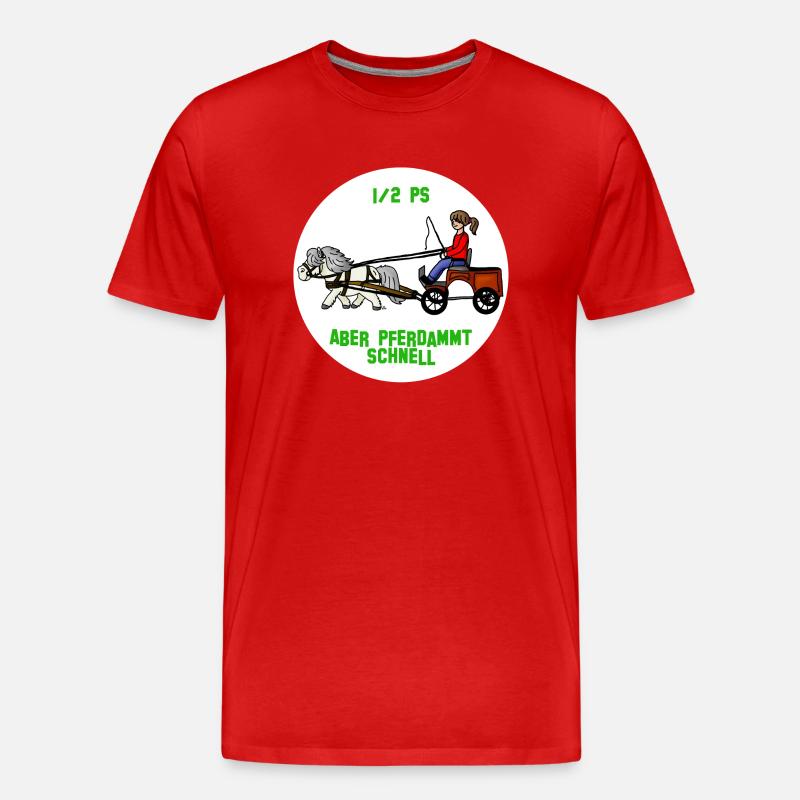 Pferdammt schnell - Männer Premium Bio T-Shirt - Rot