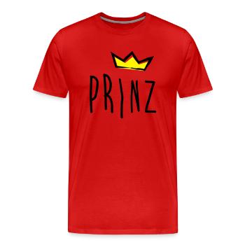 prinz - Männer Premium Bio T-Shirt - Rot - Vorne - Damien (186cm)