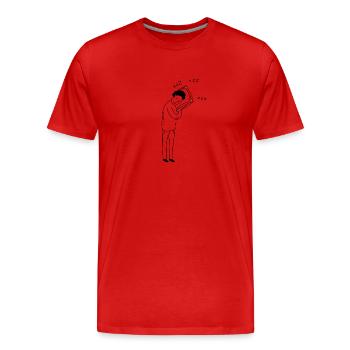 dormir debout - T-shirt bio Premium Homme - rouge - Devant - Damien (186cm)