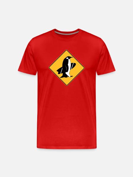 surfing_penguins - Men's Premium Organic T-Shirt - red