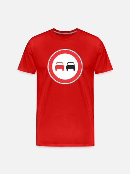 Vejskilt røde og sorte biler 2 - Herre Premium T-shirt økologisk - rød