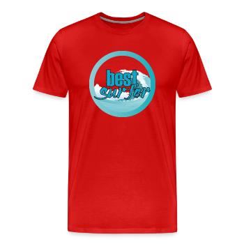 Surfer / Surfen: Best Surfer - Männer Premium Bio T-Shirt - Rot - Vorne - Damien (186cm)