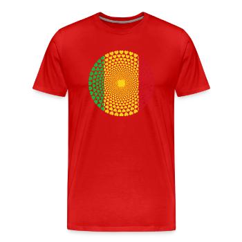 MALI LOVE HEART MANDALA - Men's Premium Organic T-Shirt - red - Front - Damien (186cm)