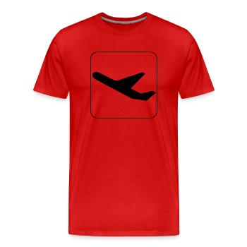 Symbol Abflug - Start - Departure - Männer Premium Bio T-Shirt - Rot - Vorne - Damien (186cm)