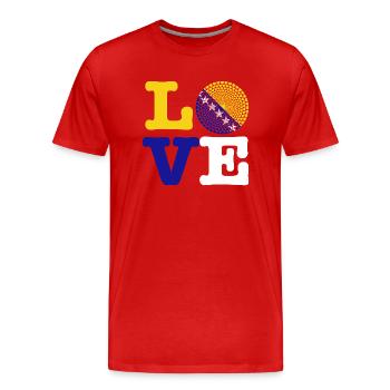 coeur bosnie - T-shirt bio Premium Homme - rouge - Devant - Damien (186cm)