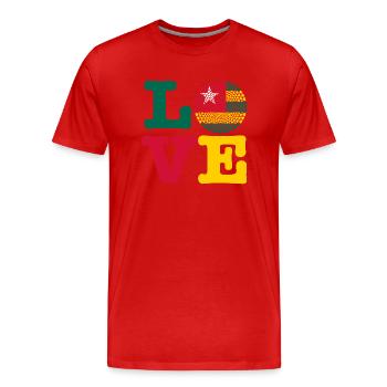 TOGO LOVE HERZ MANDALA - Männer Premium Bio T-Shirt - Rot - Vorne - Damien (186cm)