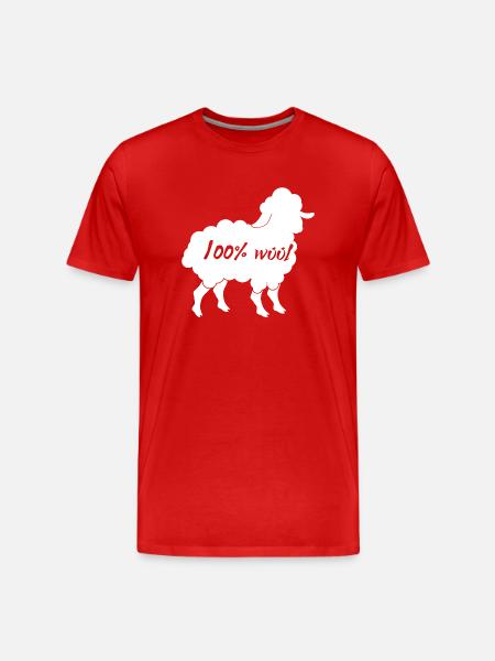 Sheep / farm: 100% Wool - Men's Premium Organic T-Shirt - red