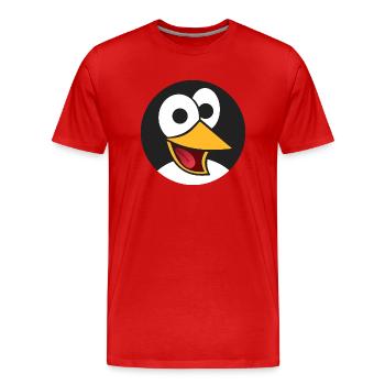 penguin102 - T-shirt bio Premium Homme - rouge - Devant - Damien (186cm)