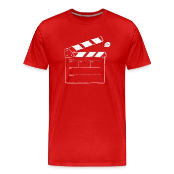 Filmklappe weiß - Männer Premium Bio T-Shirt - Rot - Vorne - Damien (186cm)