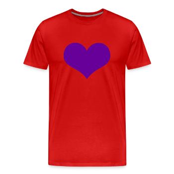 Heart Purple - Männer Premium Bio T-Shirt - Rot - Vorne - Damien (186cm)