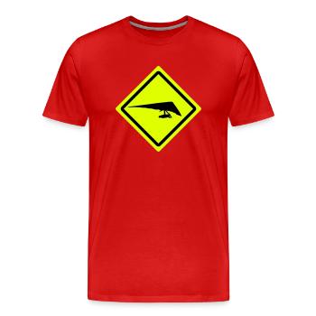hang glider roadsign - Men's Premium Organic T-Shirt - red - Front - Damien (186cm)