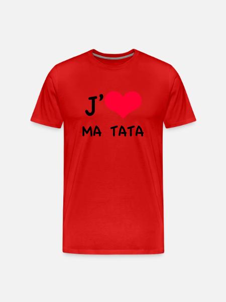 I love my tata red heart - Men's Premium Organic T-Shirt - red