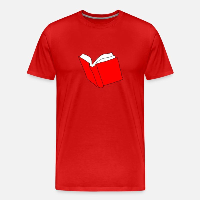 Buch - Männer Premium Bio T-Shirt - Rot