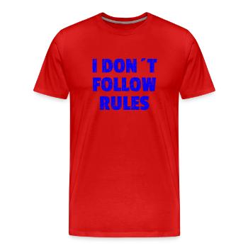 Je ne mets pas en vague bleue - T-shirt bio Premium Homme - rouge - Devant - Damien (186cm)