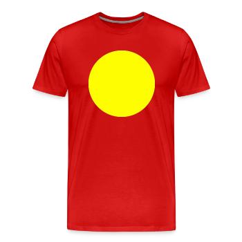 Circle yellow - Men's Premium Organic T-Shirt - red - Front - Damien (186cm)