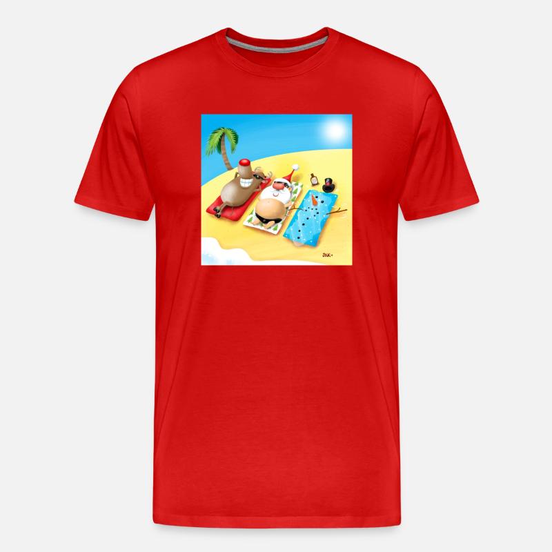 Weihnachts Strand - Männer Premium Bio T-Shirt - Rot