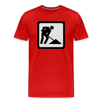 In Arbeit - Männer Premium Bio T-Shirt - Rot - Vorne - Damien (186cm)