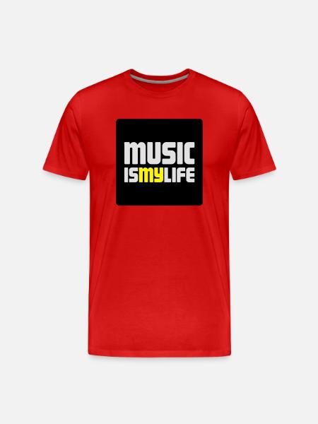 music i smy life - Men's Premium Organic T-Shirt - red