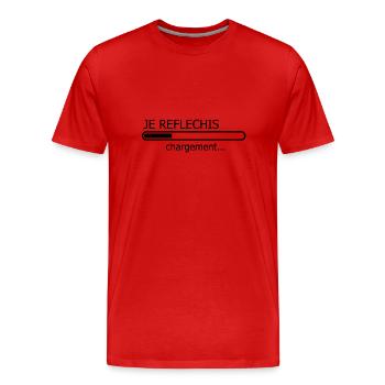 Je réfléchis chargement... (Geek) - T-shirt bio Premium Homme - rouge - Devant - Damien (186cm)
