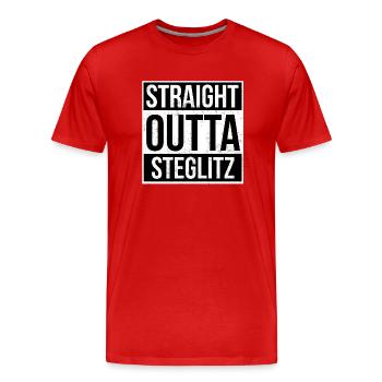 Straight Outta Steglitz - Männer Premium Bio T-Shirt - Rot - Vorne - Damien (186cm)