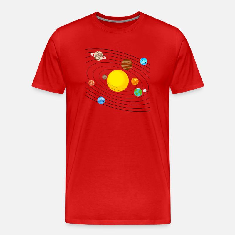 Sonnensystem - Männer Premium Bio T-Shirt - Rot