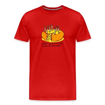 Alter & Käse - Männer Premium Bio T-Shirt - Rot - Vorne - Damien (186cm)