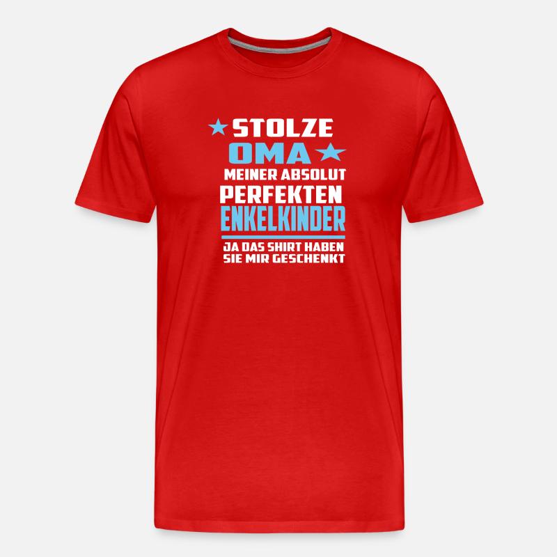Stolze Oma - Männer Premium Bio T-Shirt - Rot