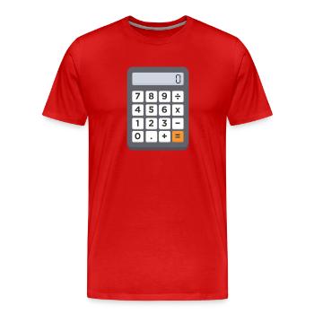 Maintenant, vous avez toujours votre calculatrice sur vous. - T-shirt bio Premium Homme - rouge - Devant - Damien (186cm)