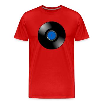 Schallplatte - Männer Premium Bio T-Shirt - Rot - Vorne - Damien (186cm)