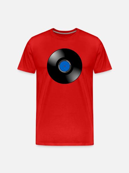 Schallplatte - Männer Premium Bio T-Shirt - Rot
