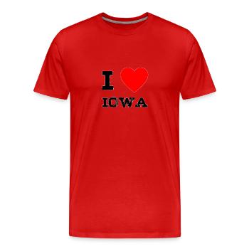 i love IOWA - Männer Premium Bio T-Shirt - Rot - Vorne - Damien (186cm)