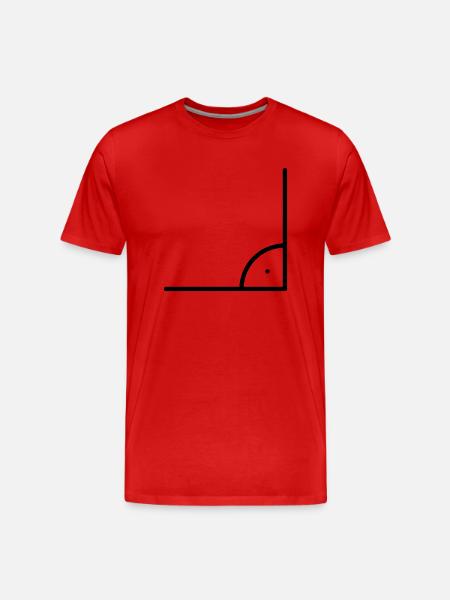 Mathematics icon - right angle - Men's Premium Organic T-Shirt - red