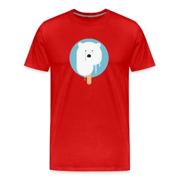 Ours polaire du jour de la Terre - T-shirt bio Premium Homme - rouge - Devant - Damien (186cm)