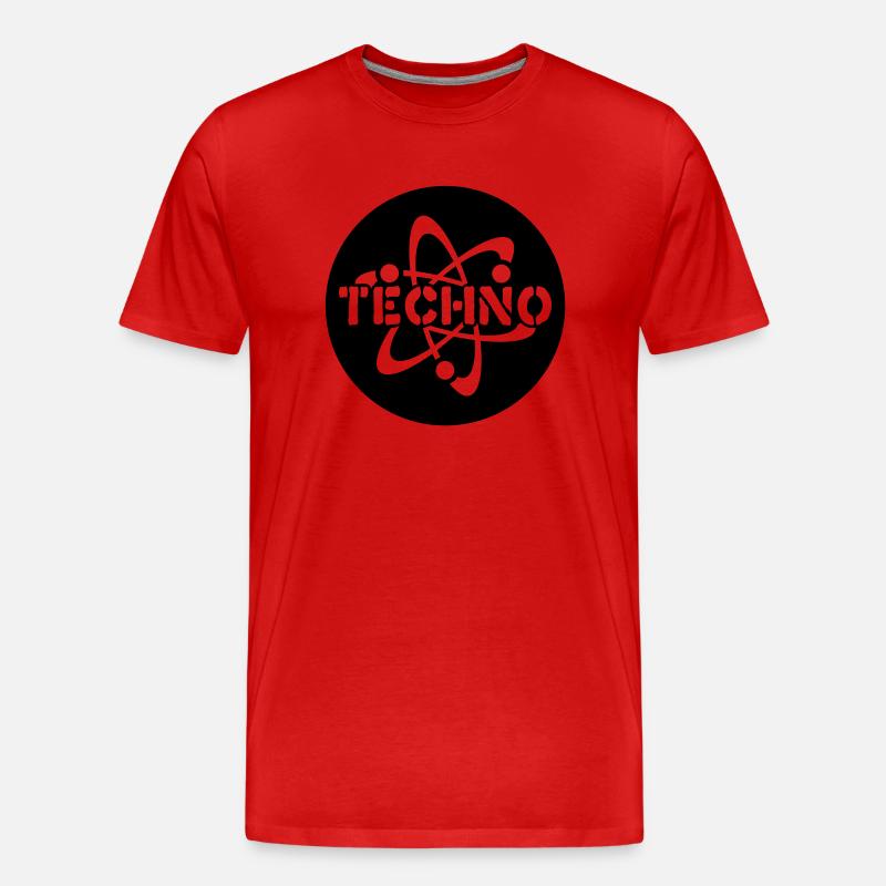 Techno__V005 - Männer Premium Bio T-Shirt - Rot