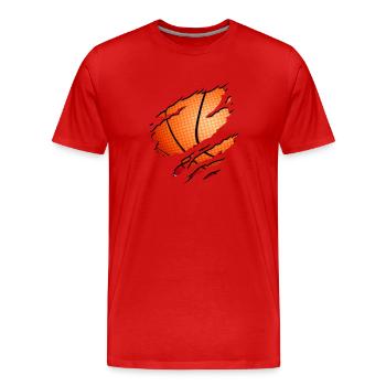 basket basket ball basketball - T-shirt bio Premium Homme - rouge - Devant - Damien (186cm)