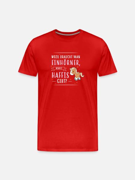 Wozu Einhörner Haflinger - Männer Premium Bio T-Shirt - Rot
