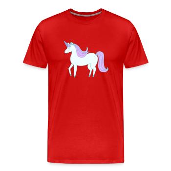 La dernière licorne douce - T-shirt bio Premium Homme - rouge - Devant - Damien (186cm)