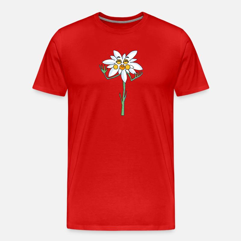 Edelweiss - Männer Premium Bio T-Shirt - Rot