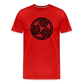 Triskele 1farbig - Men's Premium Organic T-Shirt - red - Front - Damien (186cm)