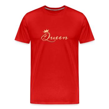 Königin Queen - Männer Premium Bio T-Shirt - Rot - Vorne - Damien (186cm)
