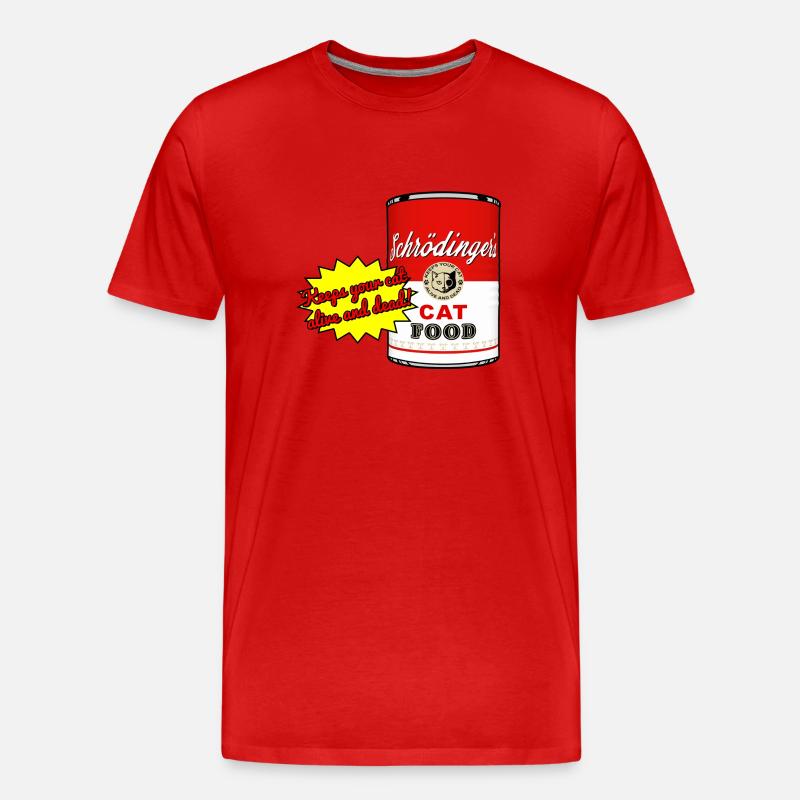 Schrödingers Katzenfutter - Männer Premium Bio T-Shirt - Rot