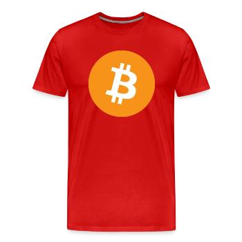 Bitcoin - T-shirt bio Premium Homme - rouge - Devant - Damien (186cm)