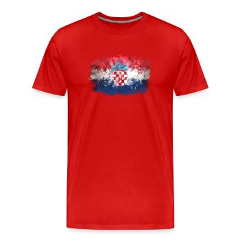 Croatian Flag Graffiti - Men's Premium Organic T-Shirt - red - Front - Damien (186cm)