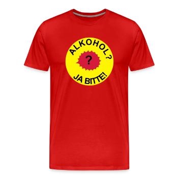 Alcohol yes please! - Men's Premium Organic T-Shirt - red - Front - Damien (186cm)