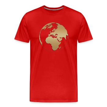 Globe - Men's Premium Organic T-Shirt - red - Front - Damien (186cm)