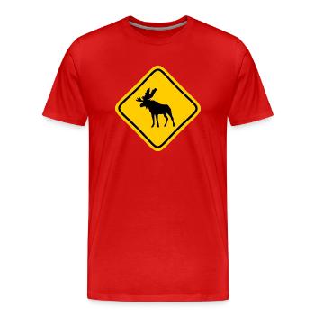 Caribou - Men's Premium Organic T-Shirt - red - Front - Damien (186cm)