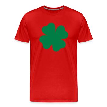 kleeblatt - Männer Premium Bio T-Shirt - Rot - Vorne - Damien (186cm)