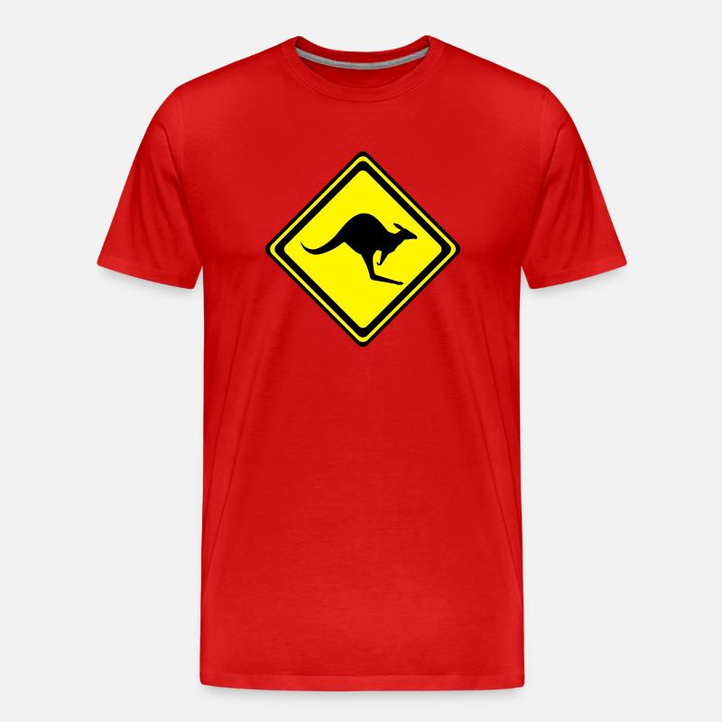 Kangaroo__V001 - Männer Premium Bio T-Shirt - Rot