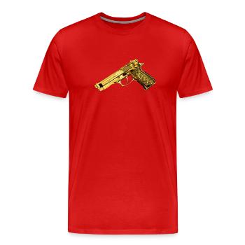 gun - Männer Premium Bio T-Shirt - Rot - Vorne - Damien (186cm)