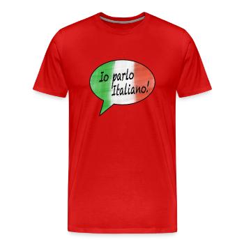 I speak Italian with flag as speech bubble - Men's Premium Organic T-Shirt - red - Front - Damien (186cm)